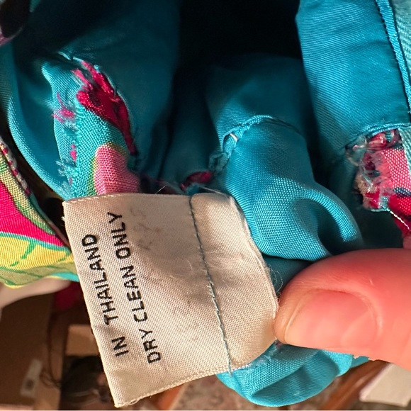 Vintage 60s 70s psychedelic silk mixed print embroidered maxi dress (binC) - Picture 8 of 16